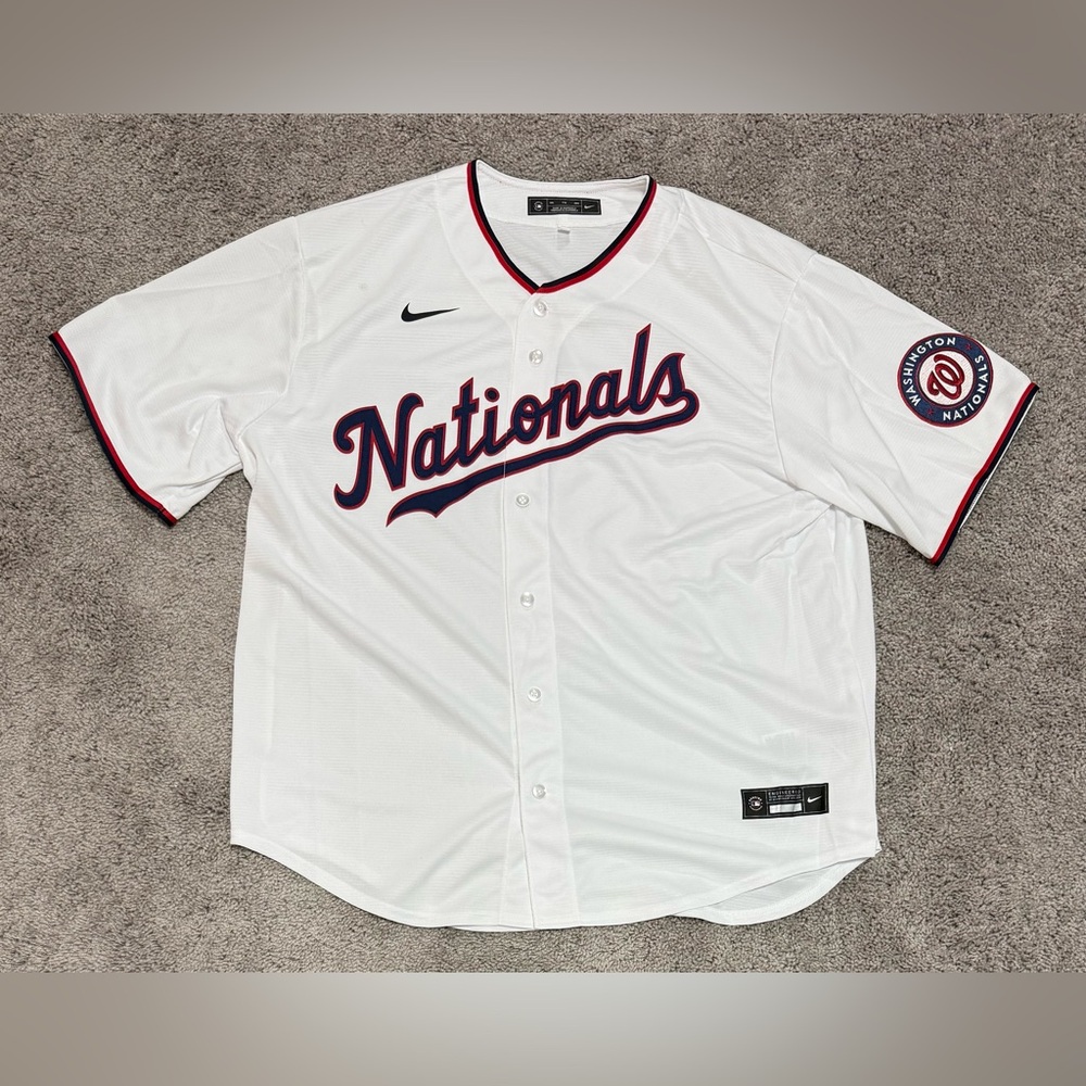 Nike‎ Washington Nationals MLB Authentic Stitched Jersey White Mens Size XXL